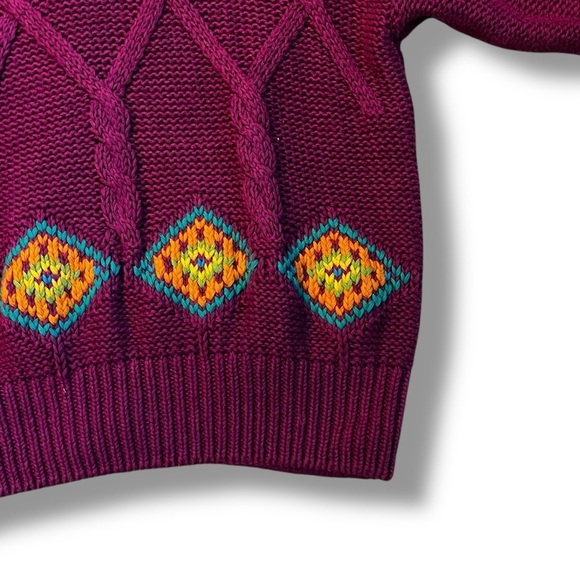 Vintage 90s Counterparts Cardigan Cable Knit Short Sleeve ButtonUp Korea Medium - Picture 5 of 6